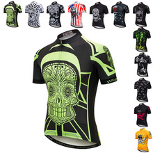 Weimostar Green Skull Cycling Jersey Men Summer Short Sleeve Riding MTB Bike Jersey Camisa Ciclismo Road Sport Bicycle Clothing 2024 - buy cheap