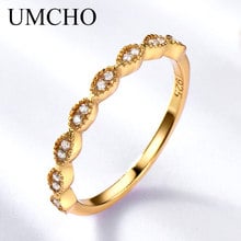 UMCHO-anillos de plata de ley 925 para mujer, de oro rosa Accesorio clásico, elegante, sencillo, para boda 2024 - compra barato