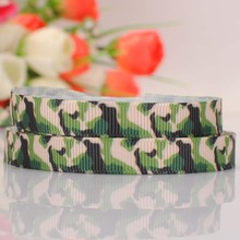 5yards 3/8 " 9 mm green camouflage print grosgrain tape DIY handmade hairbow cartoon ribbon free shipping 2024 - buy cheap