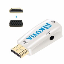 HDMI к VGA конвертер KUYIA 3,5 мм аудио конвертер адаптер для HDTV/монитор/проектор Совместим с SONY PS3 PS4 (белый) 2024 - купить недорого
