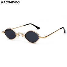Kachawoo óculos de sol, armação de metal, preto, vermelho, lentes claras, retrô, pequeno, oval, feminino, unissex, itens de presente 2024 - compre barato