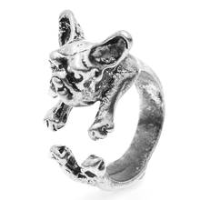 Ретро животное ручной работы кольцо с французским бульдогом кольцо модное Античное золото винтажные Регулируемые кольца для женщин 2024 - купить недорого