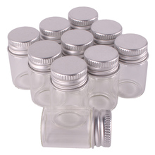 100 pces 6ml tamanho 22*35mm vidro transparente perfume spice garrafas frascos minúsculos frascos com tampa de parafuso de prata diy ofício 2024 - compre barato