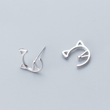 MloveAcc Hollow Cute Cat Silver Stud Earrings 925 Sterling Silver Earrings S925 Fashion Jewerly For Women 2024 - buy cheap