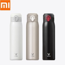 Оригинальная Вакуумная чашка Xiaomi VIOMI из нержавеющей стали, 24 часа, термос, чашка 480 мл, Одноручная/Закрытая пара 2024 - купить недорого