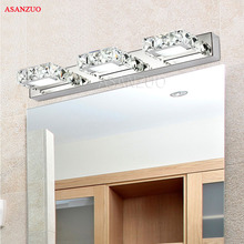 AC110-240V LED Mirror Light Modern Bathroom Cosmetic Crystal Wall Lamps 1-4heads Stainless Steel indoor Lighting fixtures 2024 - buy cheap