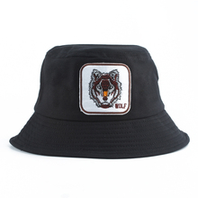 Chapéu de balde bordado lobo, chapéu de pesca para homens e mulheres, bonés de animais de verão, chapéu bob street panamá, chapéu de hip hop, gorros 2024 - compre barato