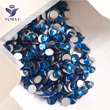 Yanruo 2058nohf ss16 capri azul 1440 peças, decorações de arte de unha strass cristal, sem adesivo com parte traseira lisa diy 2024 - compre barato