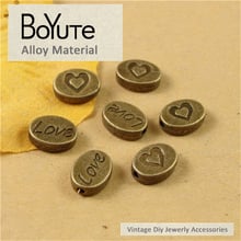 BoYuTe (100 Pieces/Lot) 11*8*3MM Antique Bronze Plated Love Pendant Vintage Zinc Alloy Charms for Jewelry Makings 2024 - buy cheap