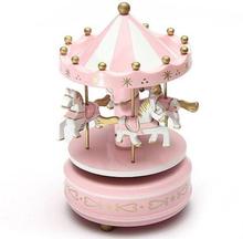 Merry-Go-Round Wooden Music Box Toy Child Baby Game Home Decor Carousel horse Music Box Christmas Wedding Birthday Gift New 2024 - buy cheap