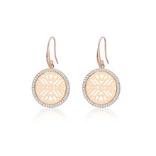Vintage Gold  Crystal Drop Earrings For Women Round Hollow Geometric pendientes mujer Fashion Jewelry 2019 New Wholesale 2024 - buy cheap