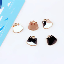 10PCS Cute Cats Head Enamel Charms Bracelets Gold Cat Alloy Floatings DIY Necklace Earring Jewelry Pendant Accessories YZ082 2024 - buy cheap