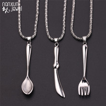 Cutlery spoon knife Pendant Necklace Jewelery Silver Color Long chain Choker Necklace Women Men Fashion Style Kolye Gifts 2024 - buy cheap