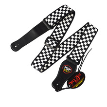 Rock You Guitar Strap Leather Black White Plaid Acoustic Electric Guitar Strap Ukulele Bass Adjustable Strap Guitar Accessories 2024 - buy cheap