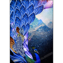 5D Diy Diamond Painting Animals Peacock Tail and Mountain Rhinestone Mosaic Cross Stitch Full Square Drill Diamond Embroidery 2024 - buy cheap