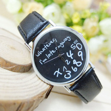 Electronic Watches Fashion Women Leather Watch Whatever I am Late Anyway Letter Watches H45 2024 - buy cheap