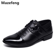 Mazefeng-zapatos de cuero de estilo inglés para hombre, calzado Formal con punta en pico, para negocios, 2018 2024 - compra barato