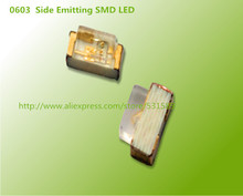 0603 smd led 20 kçs/lote emissor de lado vermelho, amarelo laranja pu verde, azul, verde, branco, luz branca quente