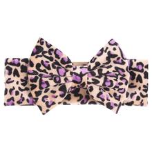 1 diadema de leopardo Floral, nudo de lazo para niñas, diadema elástica, turbante suave, accesorios para el cabello 2024 - compra barato