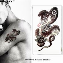 Nu-TATY, злая черная змея Mamba, временная татуировка, боди-арт, флэш-тату, наклейка s 17*10 см, водонепроницаемая, поддельная тату, стикер для стайлинга автомобиля 2024 - купить недорого