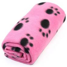 Dog Cat Paw Printed Fleece Cozy Couture Blanket Mat Lovely Design Wholesale Large 2024 - buy cheap