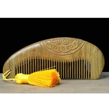 Green Sandalwood Comb Anti Static Portable Whole Hair Straight Wood Combs Hairbrush Hairdressing Supplies For Female Hot Sale 2024 - buy cheap