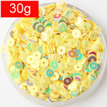 30g 4mm Gold Brilliant Color Sequins Multi-colored Round Pailletten Glitter DIY Accessories High Quality Yellow 2024 - buy cheap