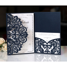 1pcs Blue White Elegant Laser Cut Wedding Invitation Cards Greeting Card Customize Business With RSVP Cards Decor Party Supplies 2024 - buy cheap