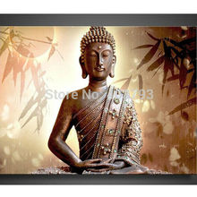 MODERN ABSTRACT HUGE LARGE CANVAS ART OIL PAINTING brown  bamboo sunlighting buddha paintings  no framed 2024 - buy cheap