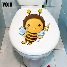 YOJA 20X22.4CM Cartoon Pattern Toilet Decal Wall Sticker Kids Room Decoration Intereting Bee T5-1003 2024 - buy cheap