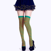 Womens Long Striped Socks Over Knee Thigh High Stocking Dress Girl Cosplay Leg Warmer Socks 12 Colors 2024 - buy cheap