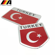 Турецкий национальный флаг эмблема значок Стикеры украшение автомобиля для Ford Renault Фокус Fiesta Kia I20 i30 i35 BMW Audi Mercedes Opel 2024 - купить недорого