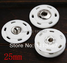 50set  White Metal + Plastic White Snap Press Button Sewing On 25mm Sewing Button for Clothes Bag NK5 2024 - buy cheap