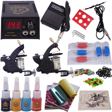 Equipamento de tatuagem em kits de tatuagem conjunto de arte 2 arma de tatuagem superior 4 tintas de cor YLT-90 2024 - compre barato