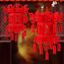 Farolillos chinos para decoración de bodas, lámparas rojas no tejidas para decoración de fiestas y bodas, DIY 2024 - compra barato