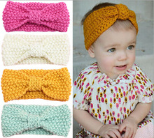 1Pc New Bow Knot Headband for Winter Girl Crochet Head wrap Warmer Knitted Bow Hairband turban Hair Band Hair Bow Accessories 2024 - buy cheap