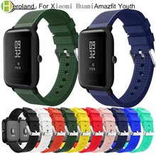 20mm Silicone Watch Strap For Xiaomi Huami Amazfit Bip BIT PACE Lite Youth smart Watchband sport Bracelet wriststrap waterproof 2024 - купить недорого