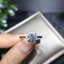 flashing moissanite gemstone ring for women round natural gem 925 sterling silver shiny better than diamond engagement ring gift 2024 - buy cheap