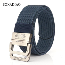 BOKADIAO Men&Women Nylon belt luxury Double Ring Metal buckle jeans belts for men Military Army tactical belts canvas male strap 2024 - buy cheap