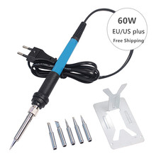 New 220V / 110V 60W Adjustable Temperature Electric Soldering Iron Welding Solder Station Heat Pencil With 5pcs Tips Hot Sale 2024 - buy cheap