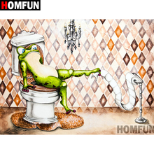 HOMFUN 5D DIY Diamond Painting Full Square/Round Drill "Toilet frog" 3D Embroidery Cross Stitch gift Home Decor A00358 2024 - buy cheap