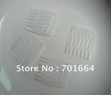 100PCS 3.0cm*3.5cm White 7teeth Plain Plastic Hair Comb with two holes for diy hair accessories,Bargain for Bulk 2024 - buy cheap