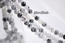 8MM 96Pcs/Lot Natural Black Quartz Rutilated Loose Beads Stone Jewelry Bead Accessories Findings 2024 - buy cheap