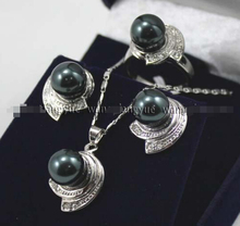 FREE shipping>>>>>>8Colors Fashion Jewelry Shell Pearl  Earrings Ring Pendant Necklace Set 2024 - buy cheap