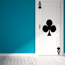 Jogando cartas Ace of clubs Porta porta Do Quarto Art Home Decor Mural de Vinil Adesivo de Parede DIY Papel De Parede adesivos de parede Decalques 2024 - compre barato