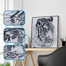 5d Special Shaped Diamond Painting Tiger Picture DIY Partial Drilled Rhinestone Diamond Embroidery Cross Stitch Kits Home Decor 2024 - buy cheap