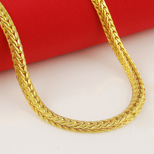 wholesale 24k gold GP 5mm men's  chain Necklace 60cm.Fashion Pure gold color women men Jewelry Chain 2024 - buy cheap