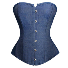 caudatus new fashion sexy denim corset vintage style victorian strapless bustier corset overbust lingerie top clothing  korsett 2024 - buy cheap