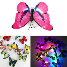 Novely Color Night Light Flashing Lamps ABS  LED Butterfly Night Lamp Home Decoration Artificial Wall Nightlights 2024 - buy cheap