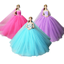 Платье + вуаль/синее/фиолетовое кружевное платье для вечеринки, платье, одежда для Барби, аксессуары для 1/6 BJD Xinyi FR ST barbie Doll 2024 - купить недорого